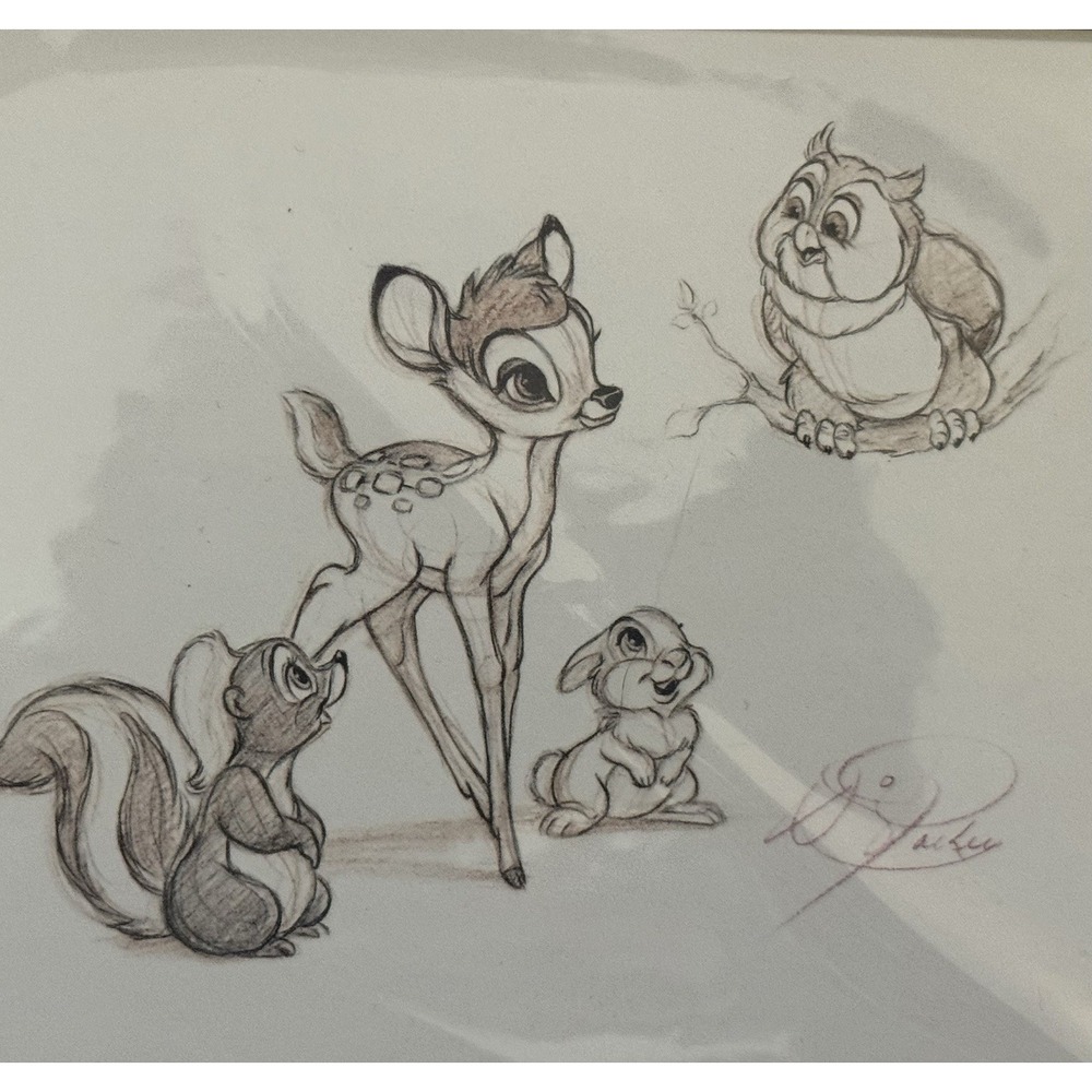 Swarovski Crystals Disney Exclusive Bambi Lithograph Matted 11x14 1270882 GWP08